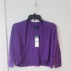 *SOLD* Purple cardigan open front 3/4 sleeve